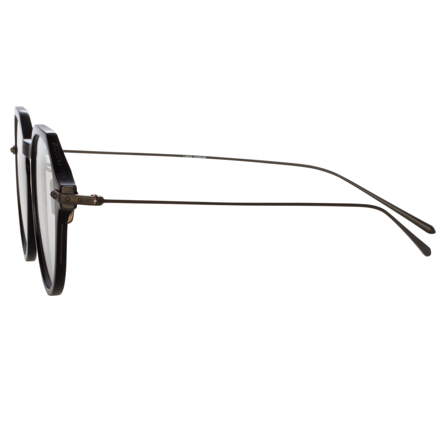 Linda Farrow Wren Oval Optical A Frame in Black and Nickel