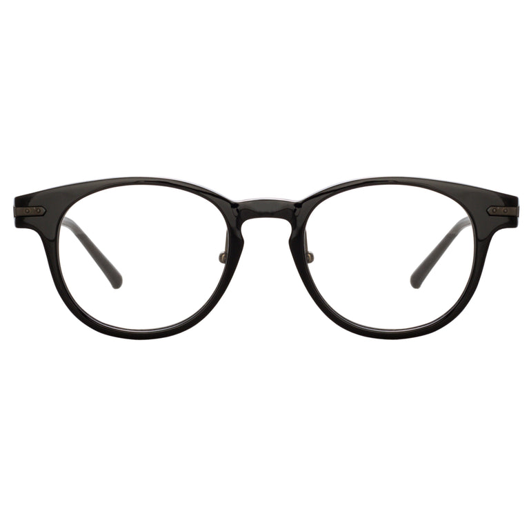 Linda Farrow Bay Optical D-Frame in Black and Nickel (Asian Fit)