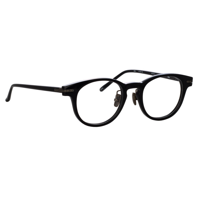 Linda Farrow Bay Optical D-Frame in Black and Nickel (Asian Fit)
