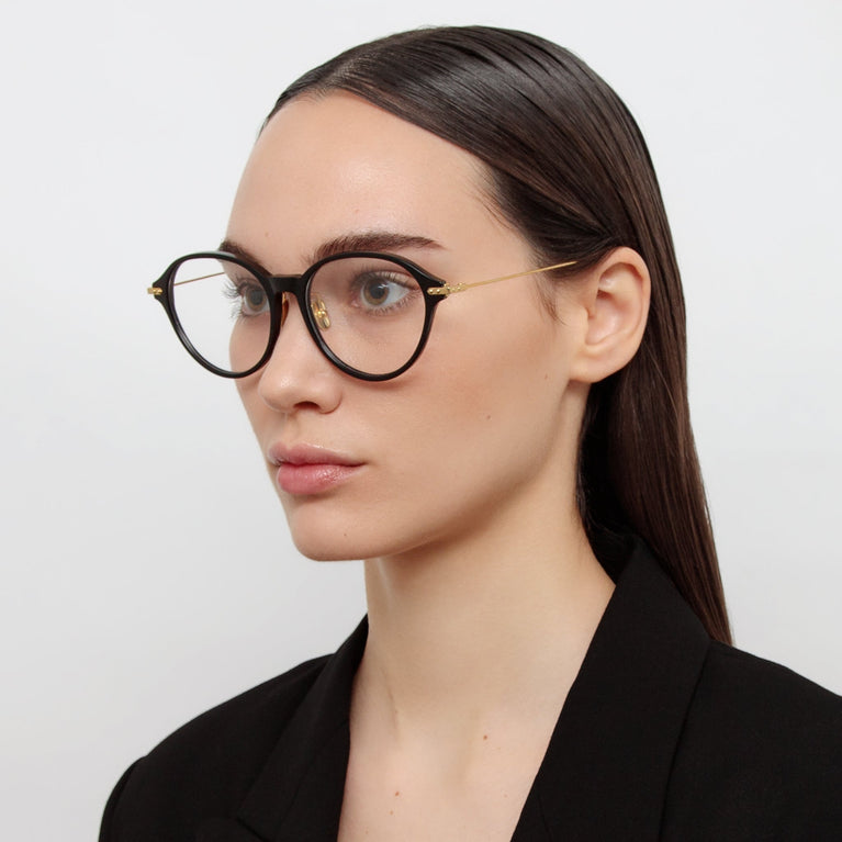 Linda Farrow Pearce Oval Optical Frame in Black (Asian Fit)