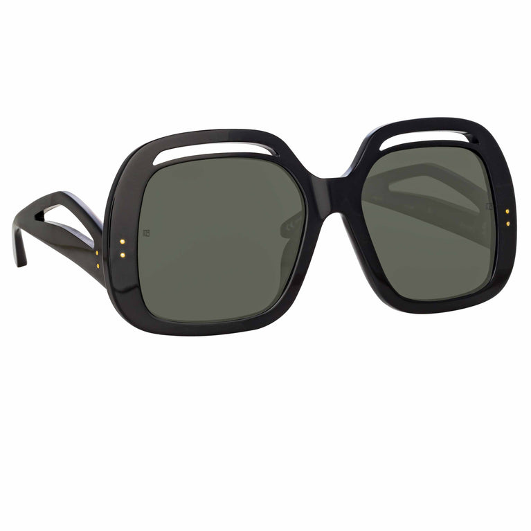 Linda Farrow Renata Oversized Sunglasses in Black C1 61