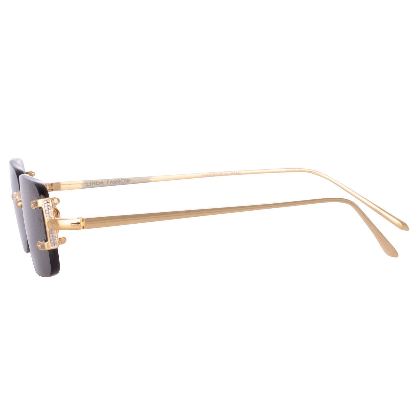 Linda Farrow Men's Taylor Rectangular Sunglasses in Yellow Gold and Green C9 3