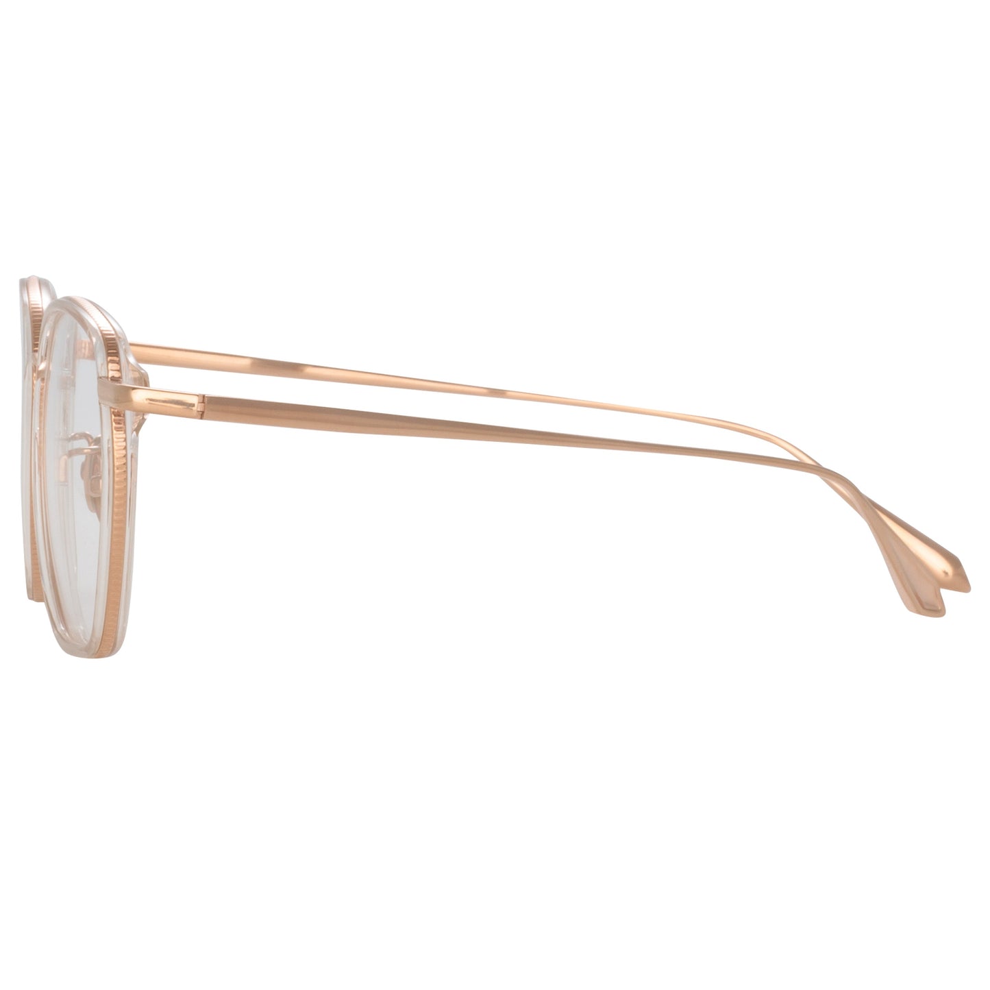 Linda Farrow Danilo Angular Optical Frame in Rose Gold C3 53