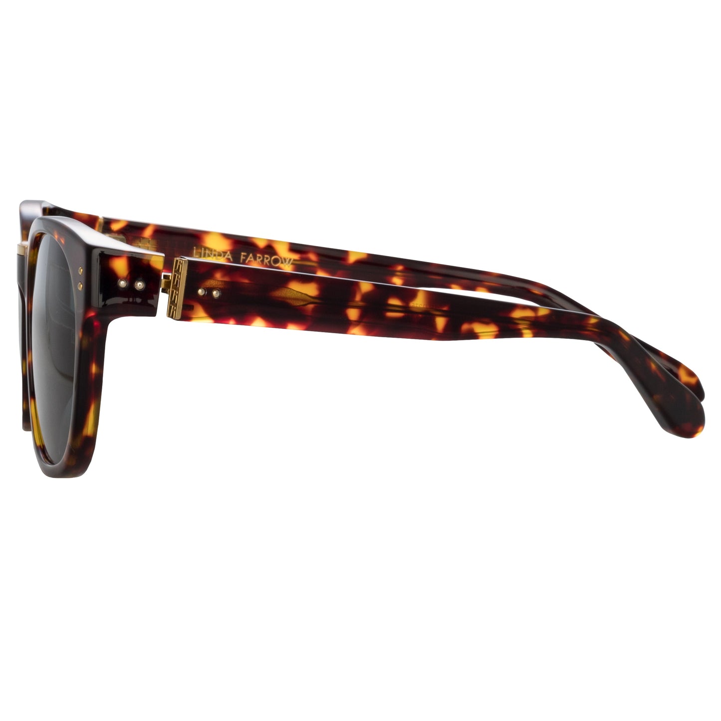 Linda Farrow Cedric Rectangular Sunglasses in Tortoiseshell C5 50