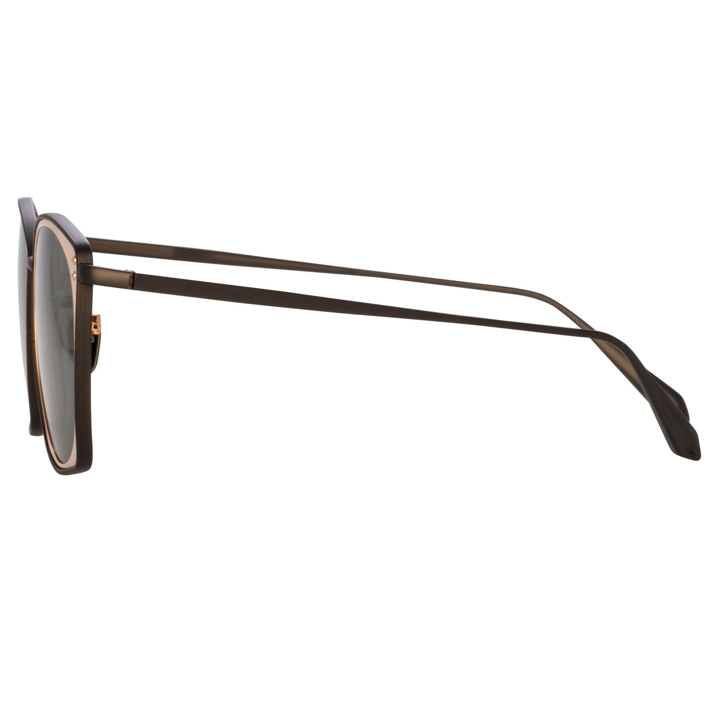 Linda Farrow Milo Square Sunglasses in Nickel and Rose Gold C7 50