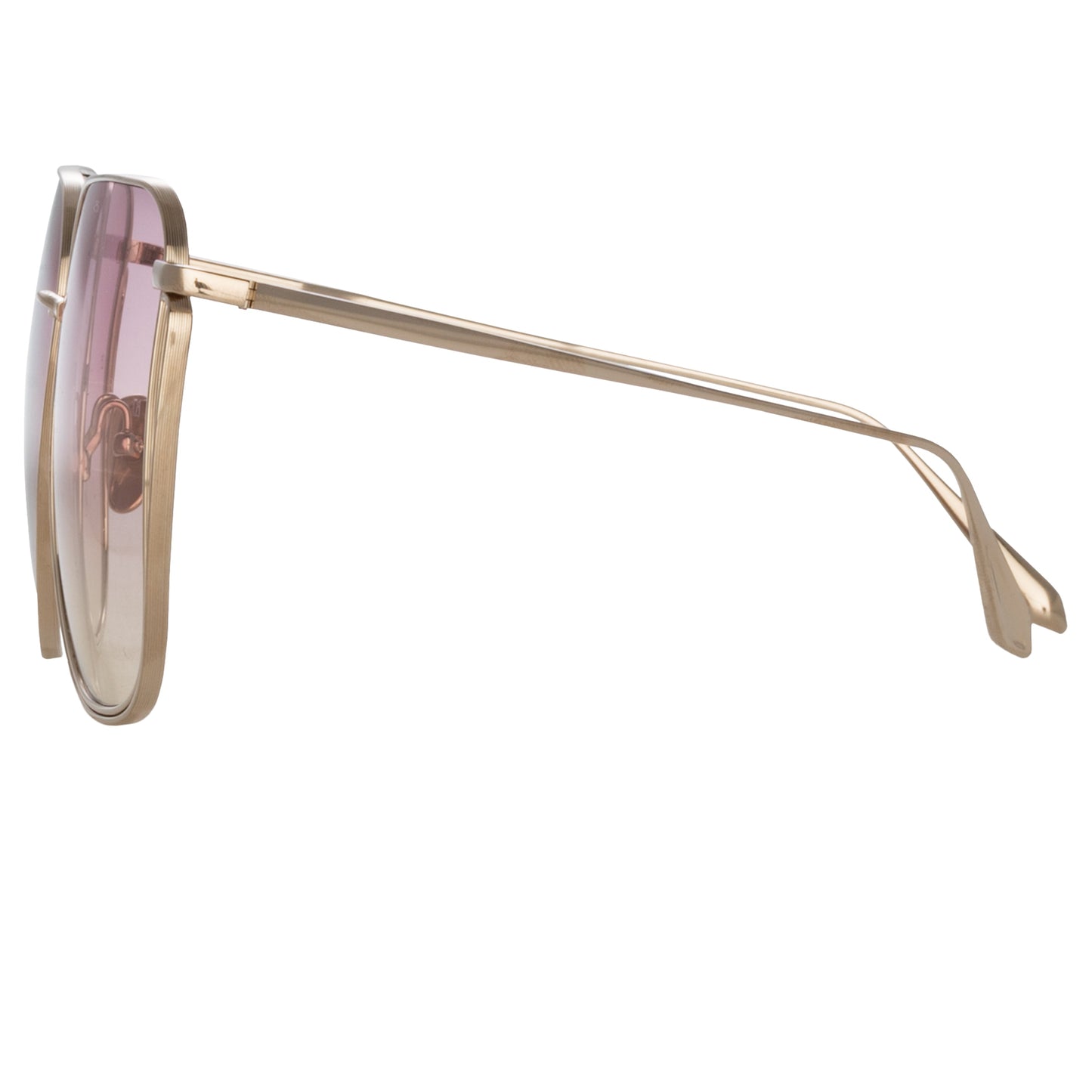 Linda Farrow Camry Oversized Sunglasses in Light Gold and Lilac C4 63