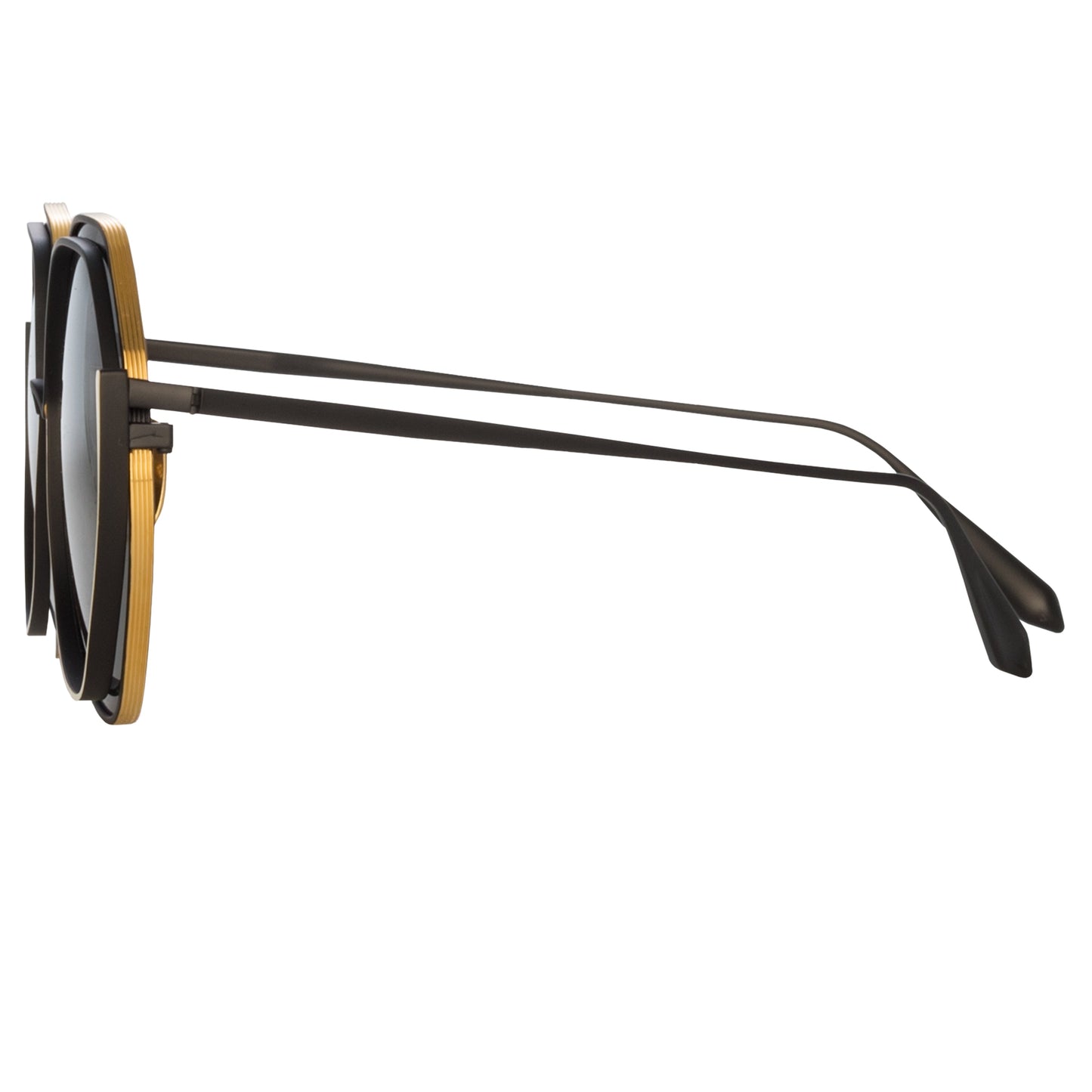 Linda Farrow Aspen Hexagon Sunglasses in Matt Nickel C7