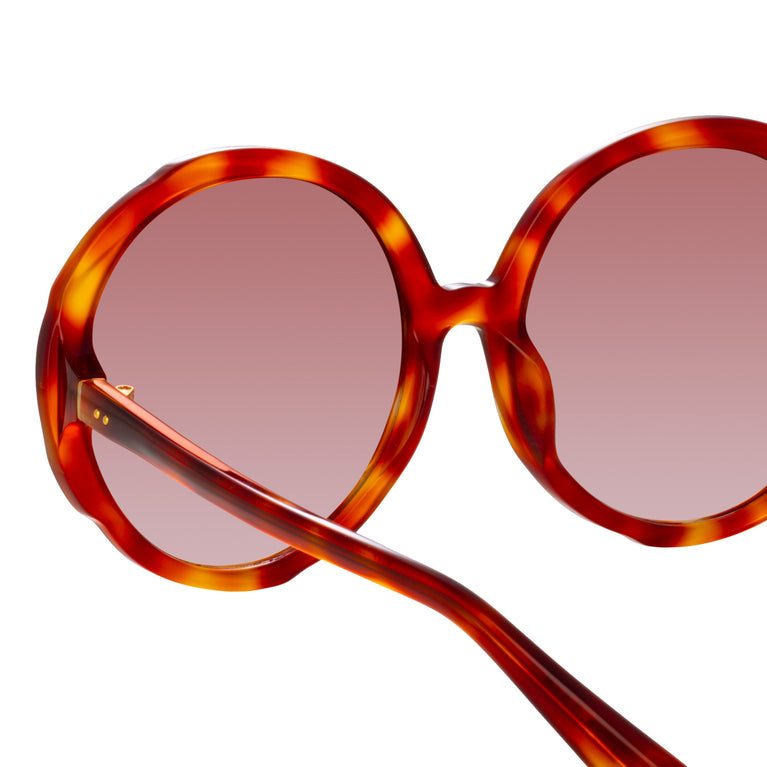 Linda Farrow Otavia Oversized Sunglasses in Amber Tortoiseshell C3 60