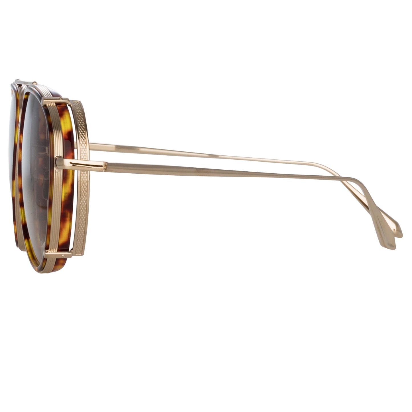 Linda Farrow Dimitri Aviator Sunglasses in Light Gold C3 62