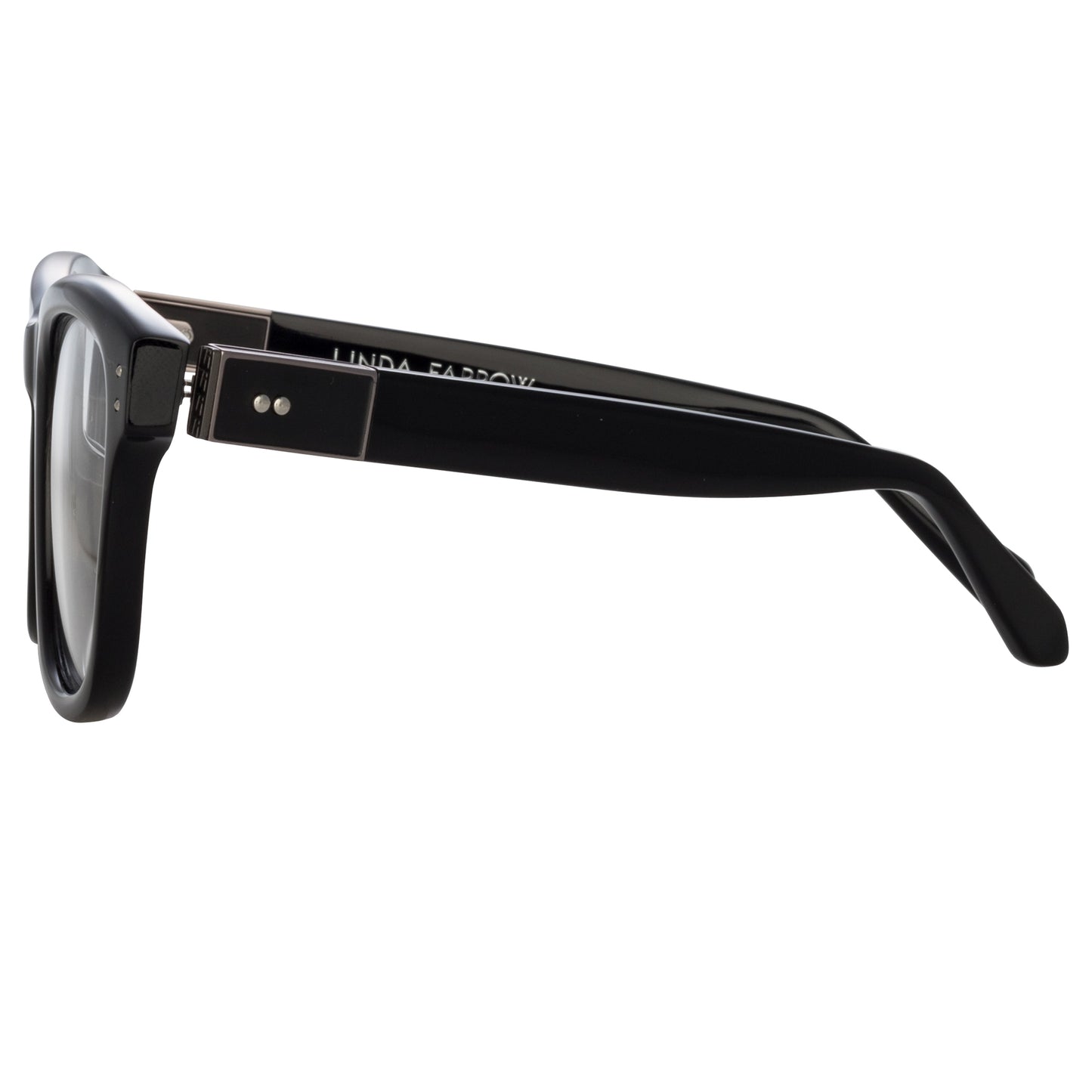 Linda Farrow Edson Optical D-Frame in Black and Nickel C7 55