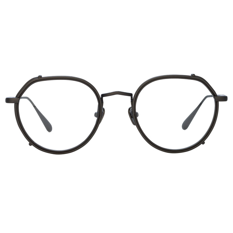 Linda Farrow Men's Falcon Angular Sunglasses in Nickel C4 49