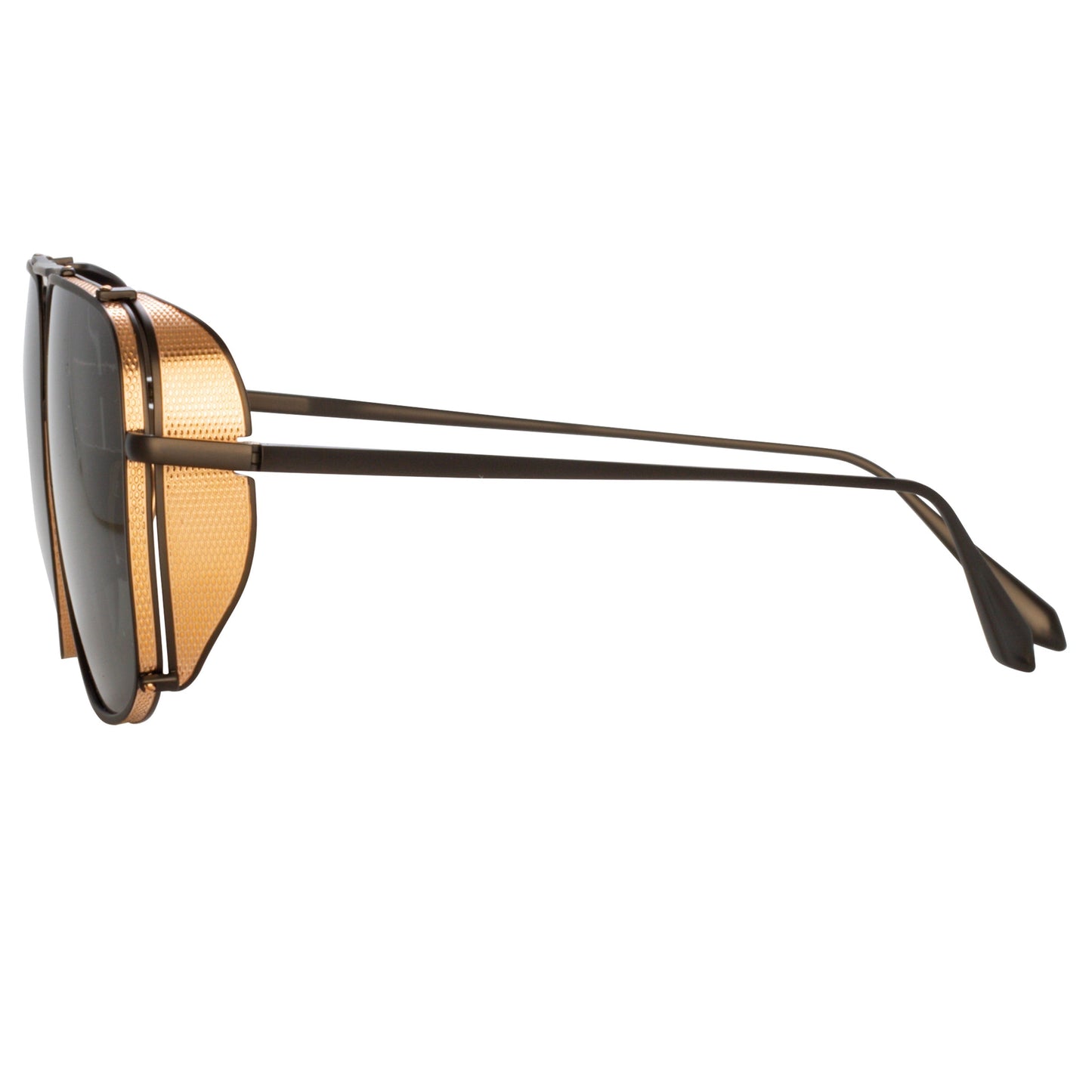 Linda Farrow Enzo Aviator Sunglasses in Nickel C2 64