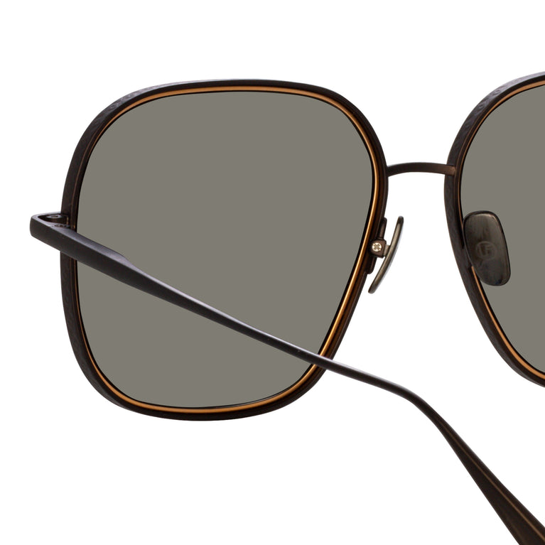 Linda Farrow Juliana Oversized Sunglasses in Nickel C1 63