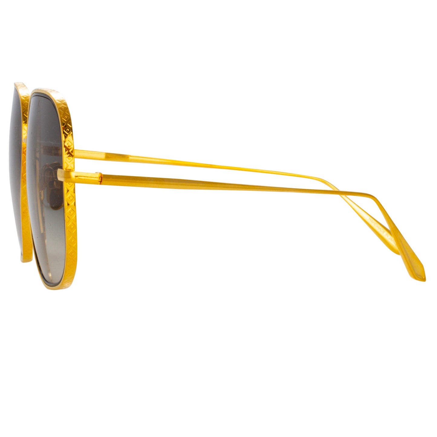 Linda Farrow Juliana Oversized Sunglasses in Yellow Gold C2 63
