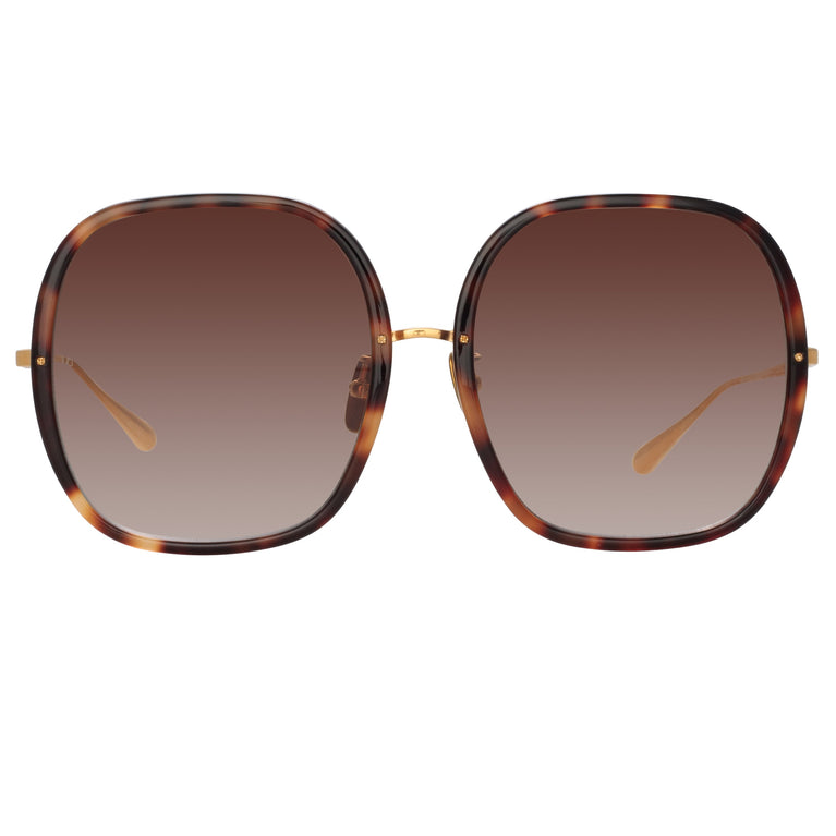 Linda Farrow Celia Oversized Sunglasses in Tortoiseshell C2 60