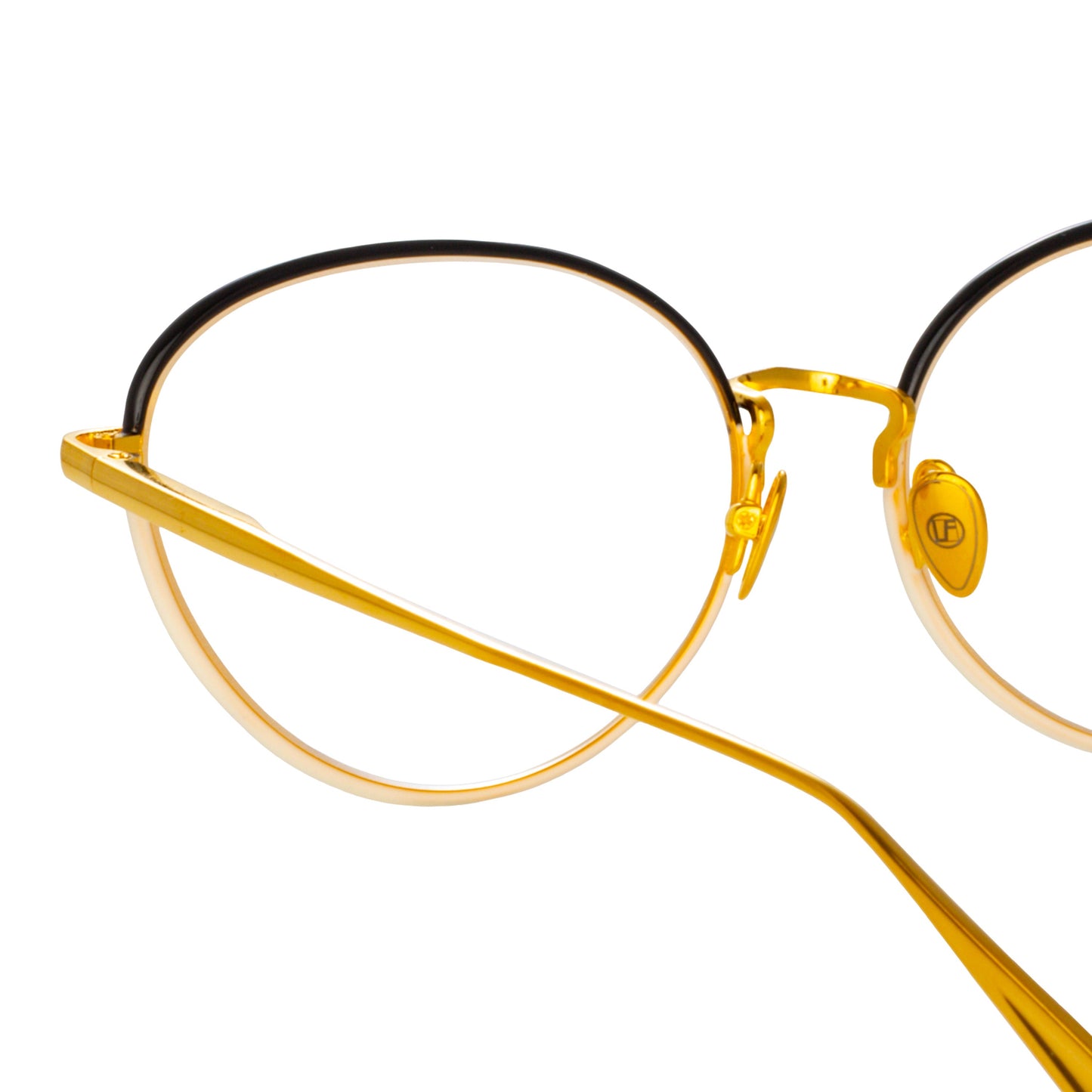 Linda Farrow Regina Cat Eye Optical Frame in Yellow Gold C1