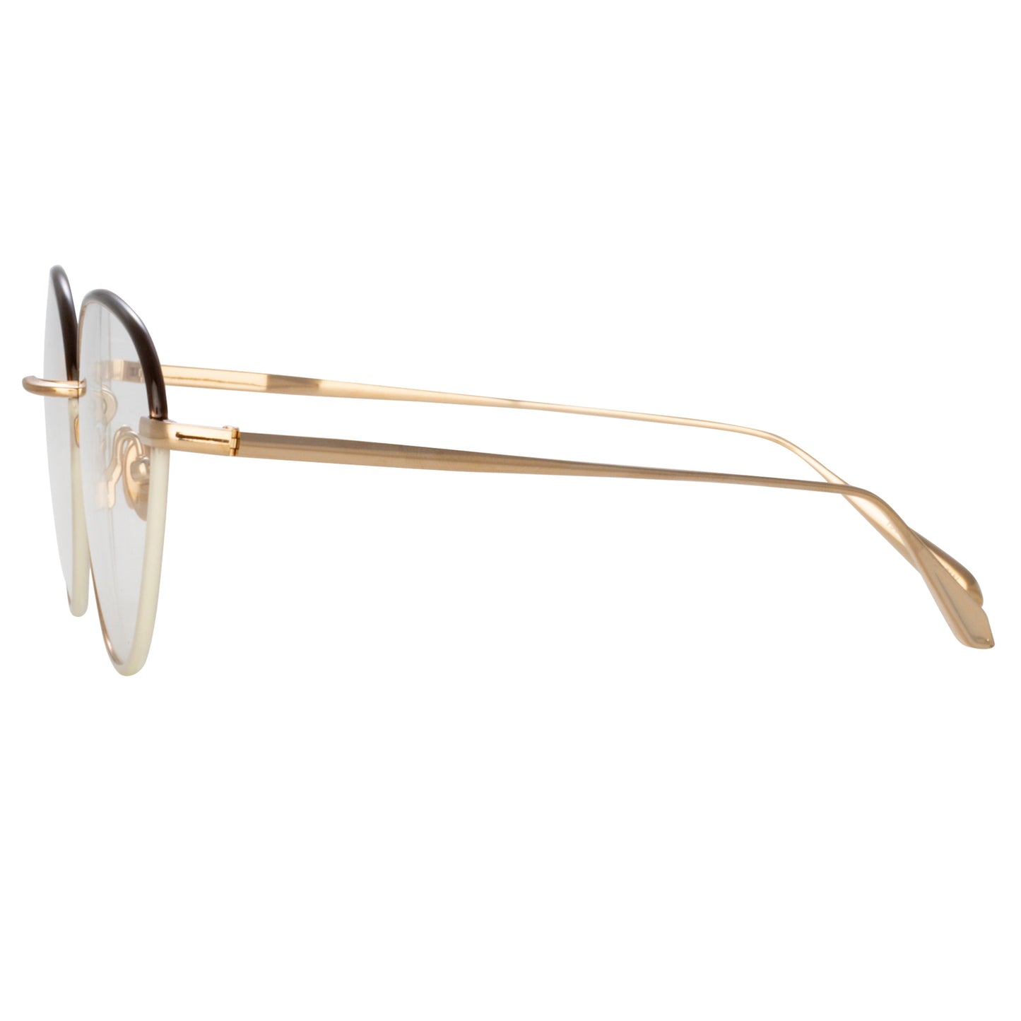 Linda Farrow Regina Cat Eye Optical Frame in Light Gold C2 61