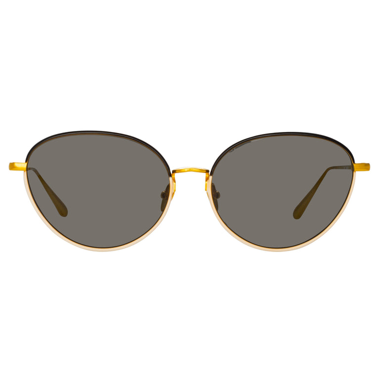 Linda Farrow Regina Cat Eye Sunglasses in Black C3 61