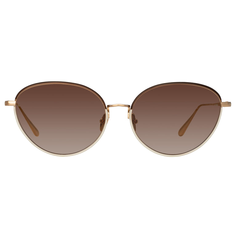 Linda Farrow Regina Cat Eye Sunglasses in Mocha C4 61