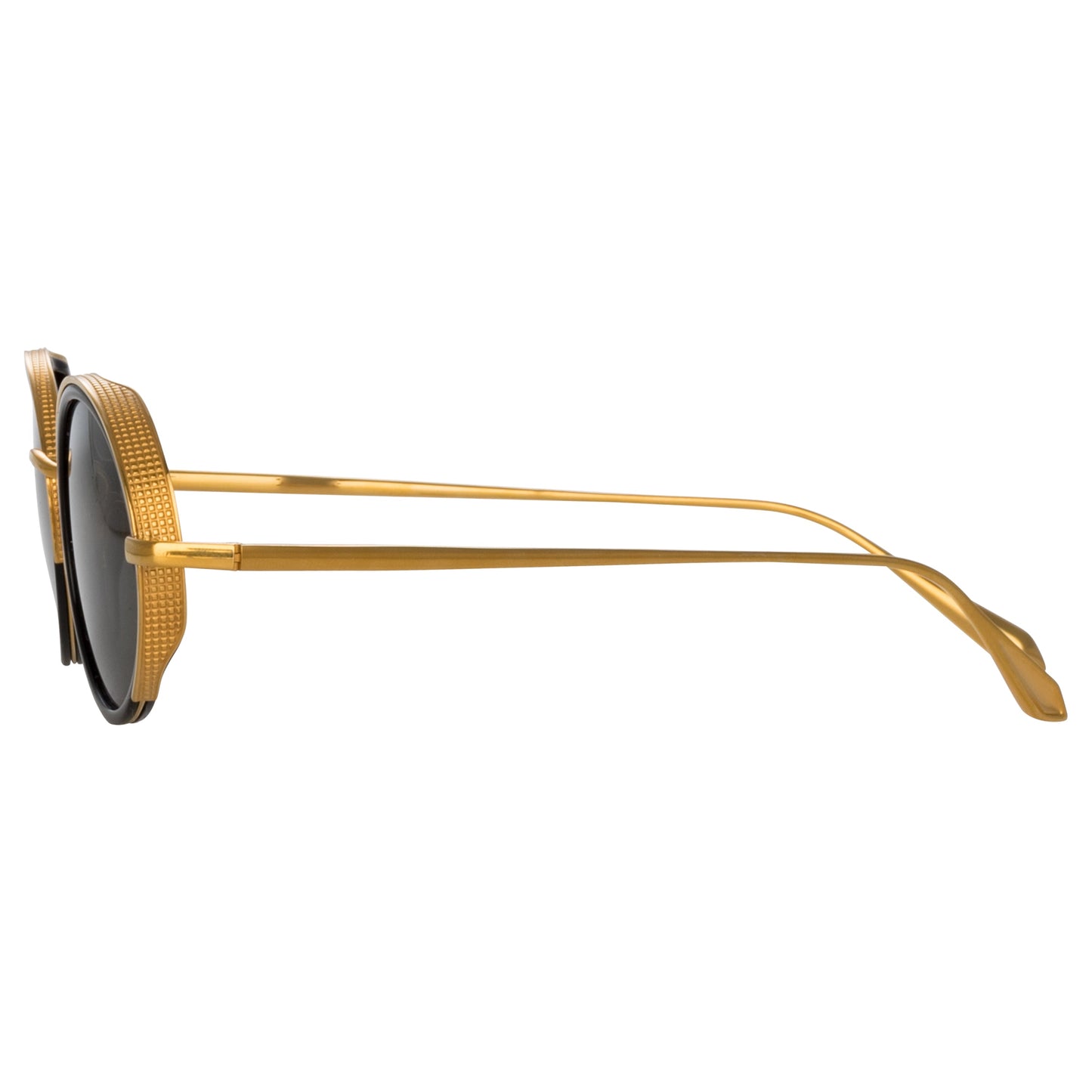 Linda Farrow Finn Oval Sunglasses in Yellow Gold C1