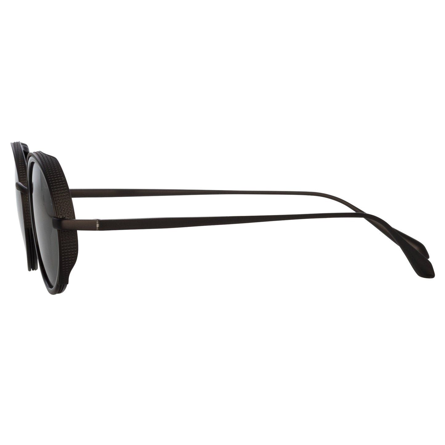 Linda Farrow Finn Oval Sunglasses in Nickel C2 52