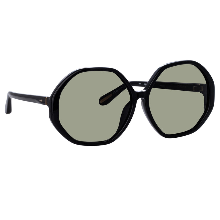 Linda Farrow Paloma Hexagon Sunglasses in Black C1 61
