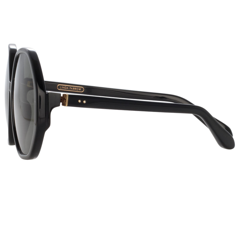 Linda Farrow Paloma Hexagon Sunglasses in Black C1 61