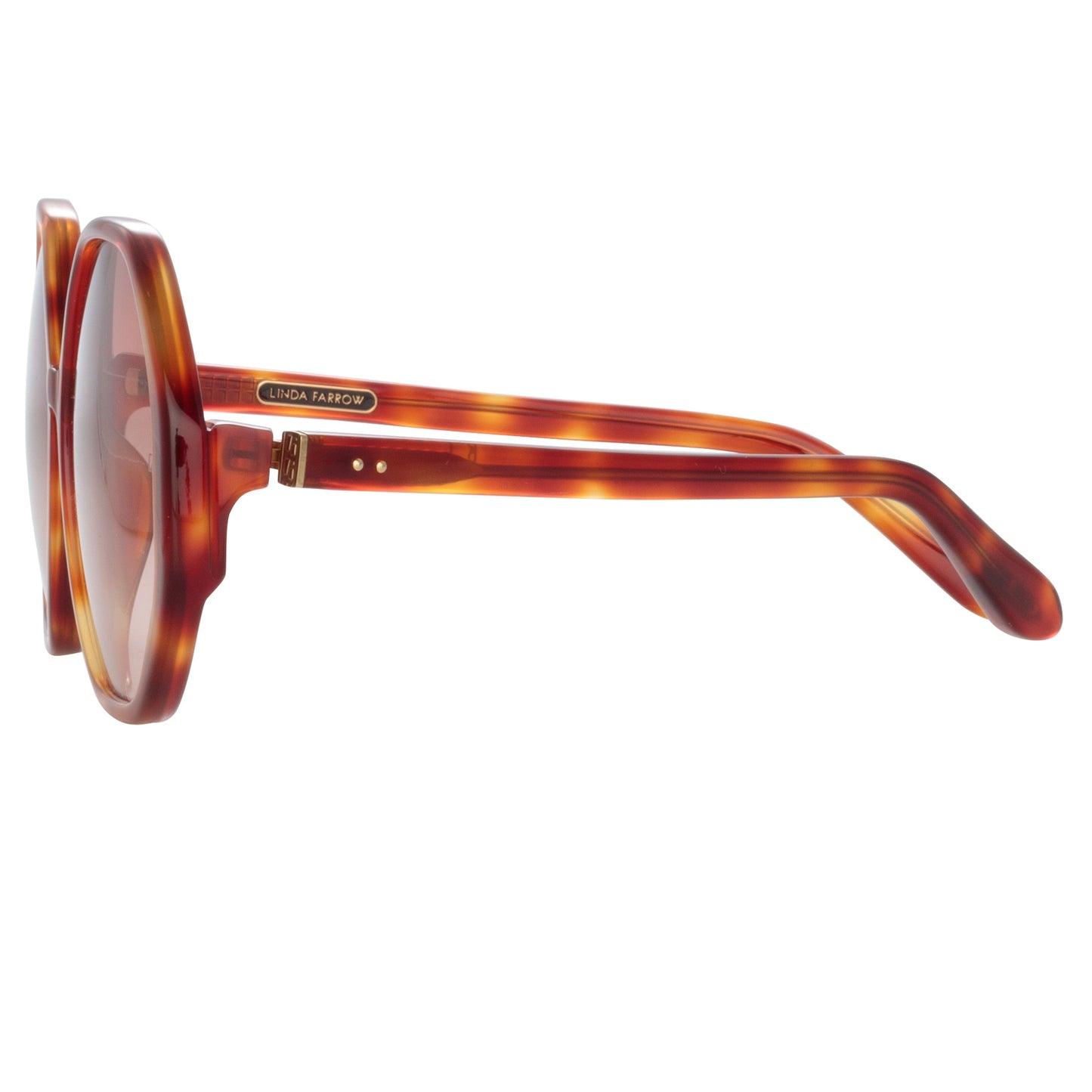 Linda Farrow Paloma Hexagon Sunglasses in Amber C3 61