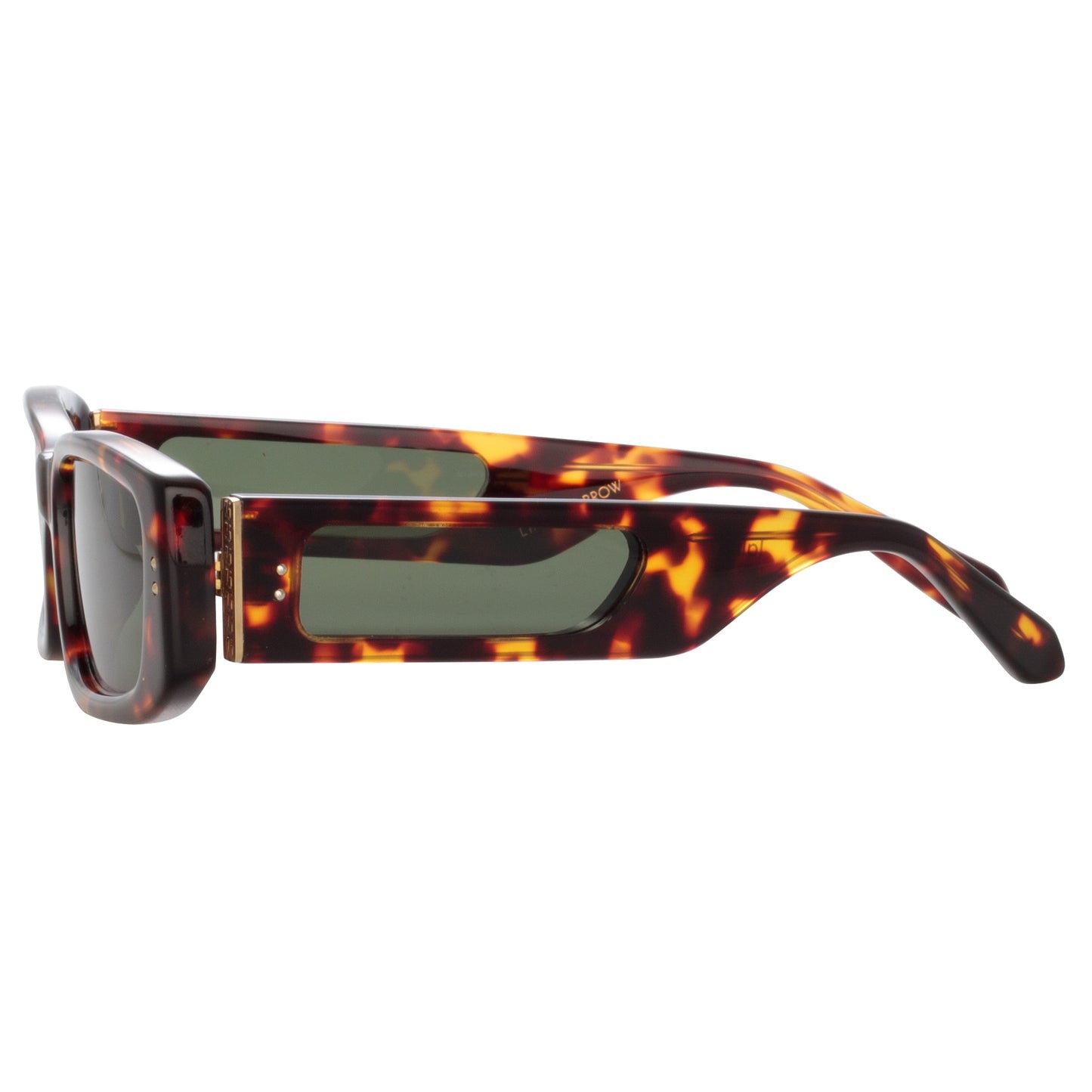 Linda Farrow Talita Rectangular Sunglasses in Tortoiseshell C2 59