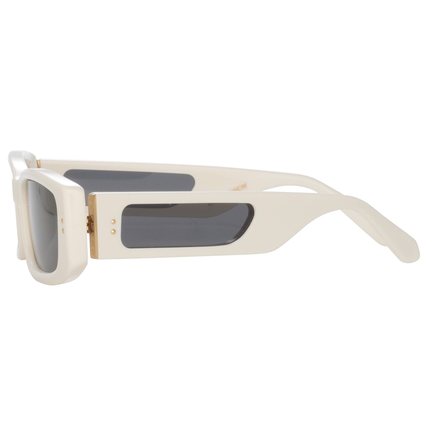 Linda Farrow Talita Rectangular Sunglasses in White C3 59