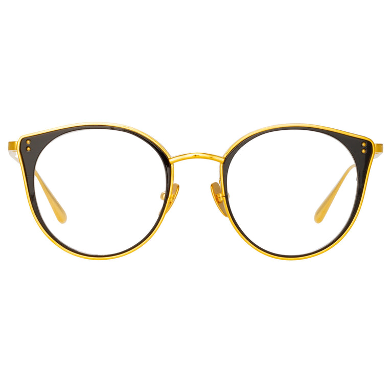Linda Farrow Neusa Oval Optical Frame in Yellow Gold C1 52