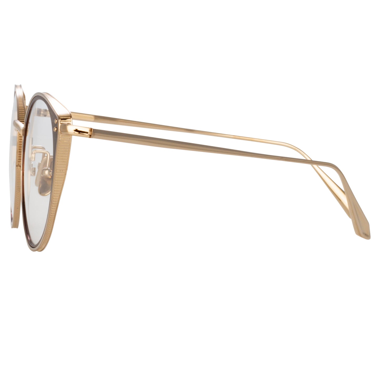 Linda Farrow Neusa Oval Optical Frame in Light Gold C3 52