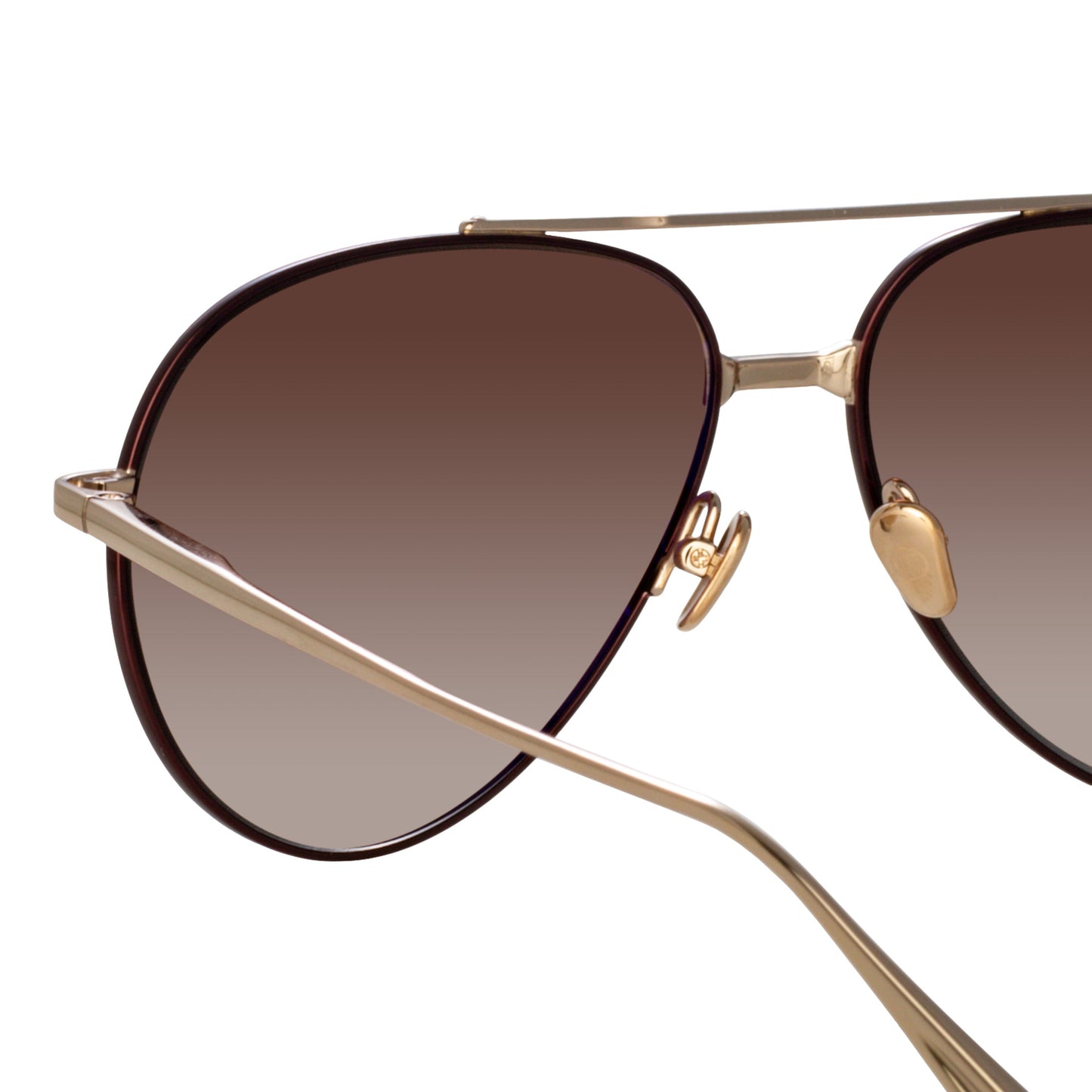 Linda Farrow Marcelo Aviator Sunglasses in Brown C2 61