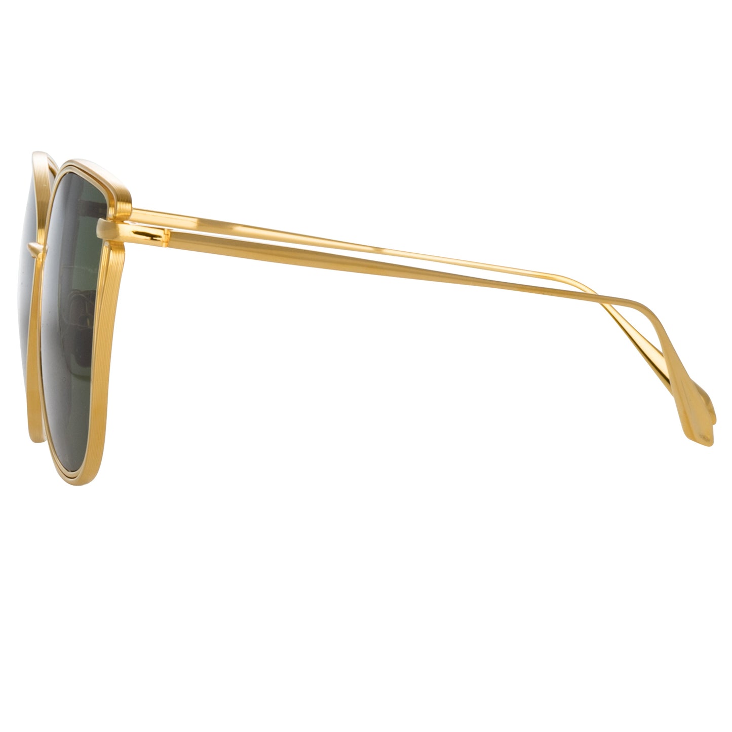 Linda Farrow Dinah Cat Eye Sunglasses in Yellow Gold C3 59
