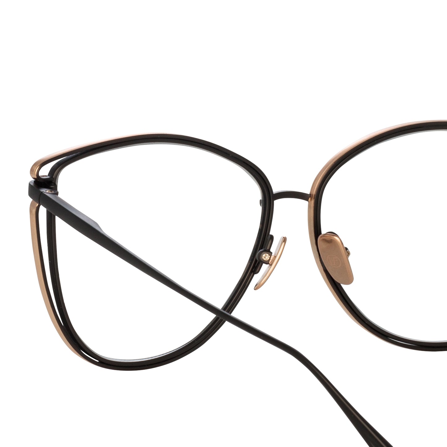 Linda Farrow Dinah Cat Eye Optical Frame in Matt Nickel C4 59