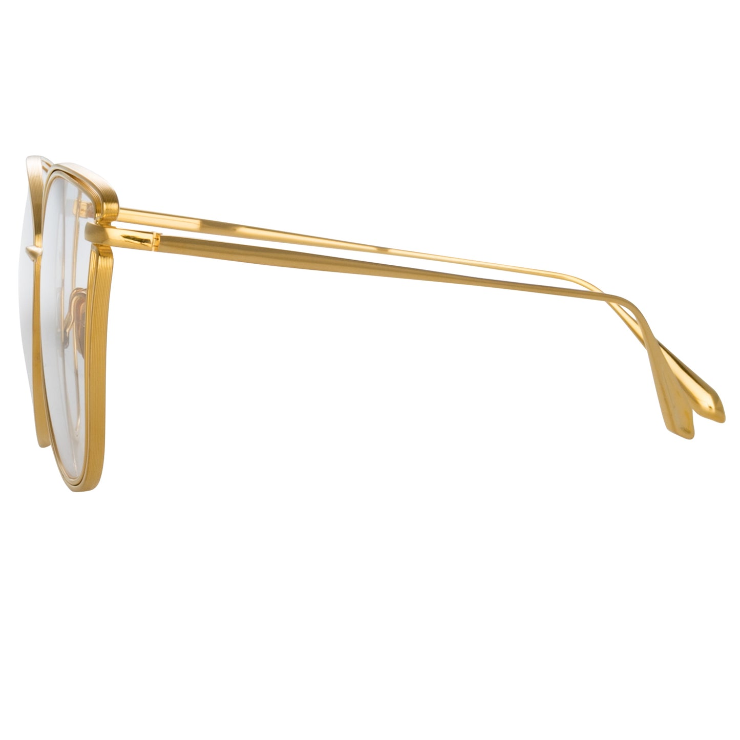 Linda Farrow Dinah Cat Eye Optical Frame in Yellow Gold C5 59