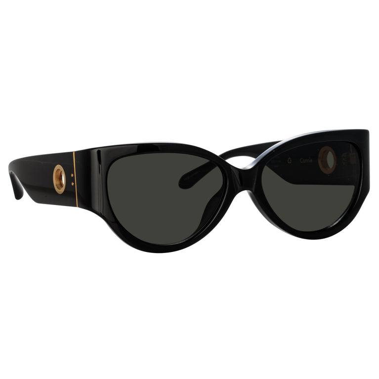 Linda Farrow Connie Cat Eye Sunglasses in Black C1 57