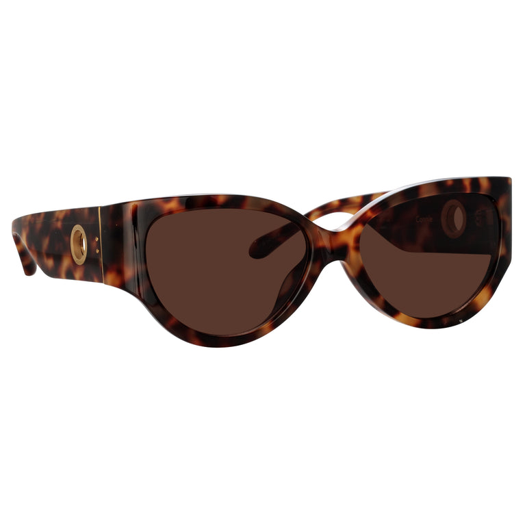 Linda Farrow Connie Cat Eye Sunglasses in Tortoiseshell C2 57