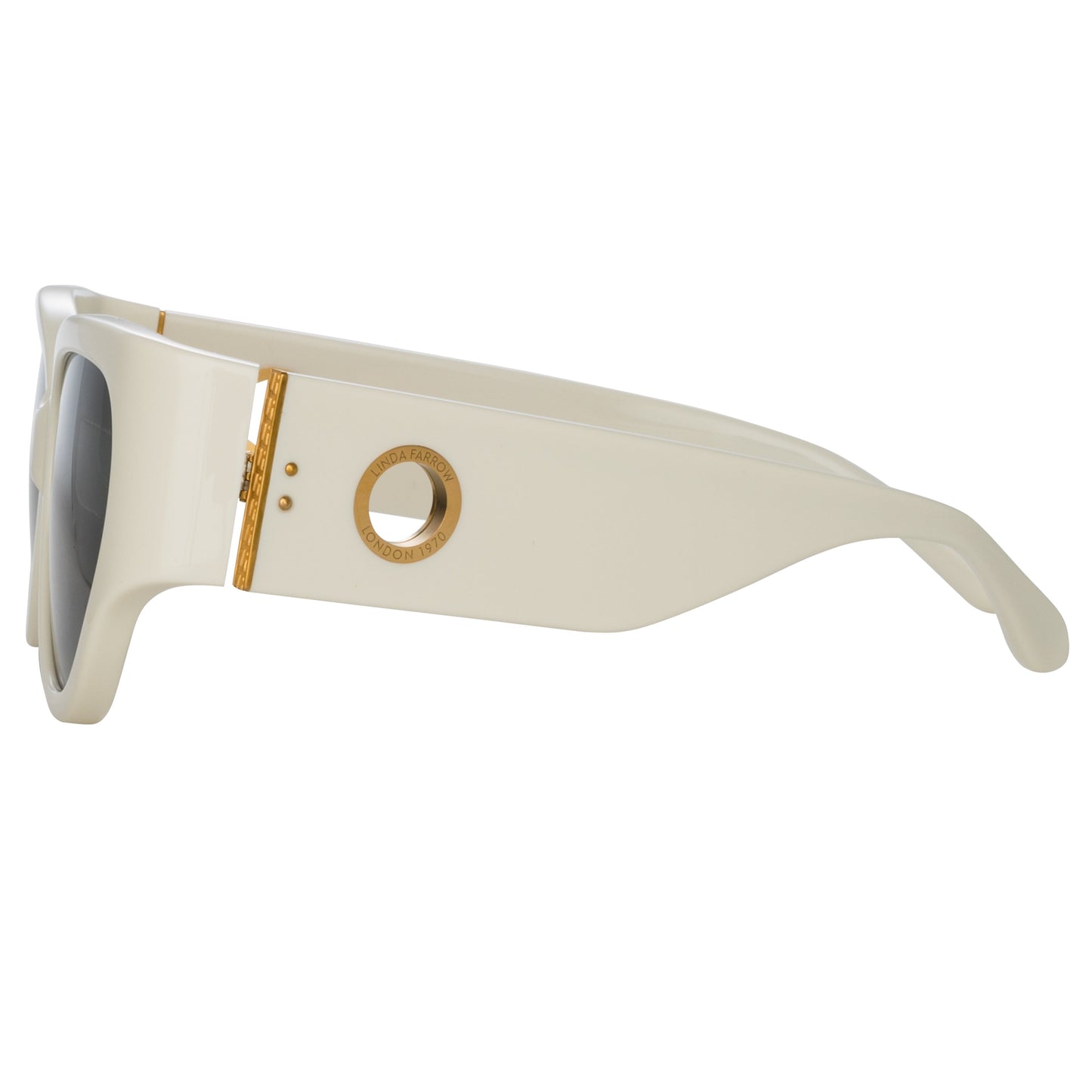 Linda Farrow Connie Cat Eye Sunglasses in White C3 57