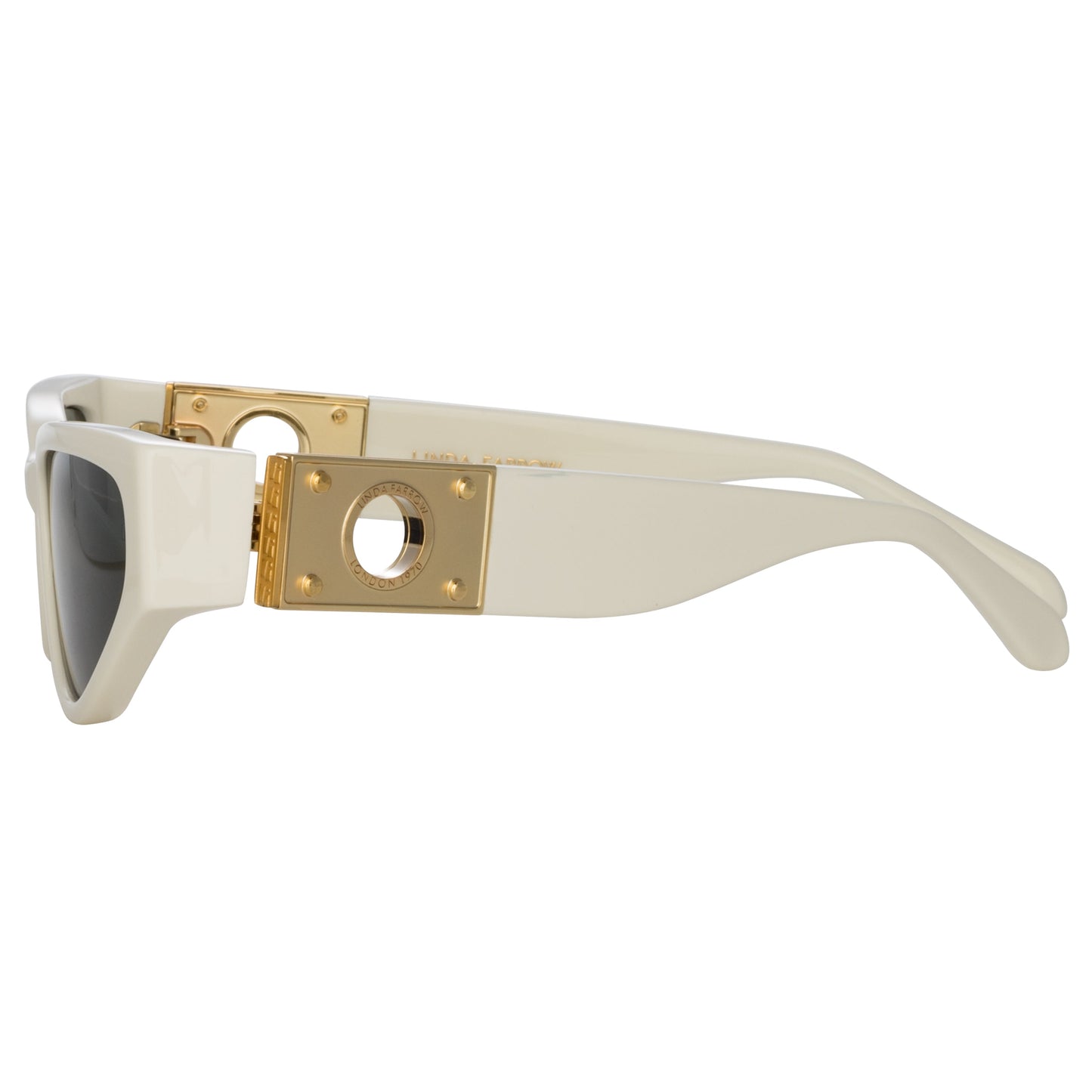 Linda Farrow Tomie Cat Eye Sunglasses in White C2 57