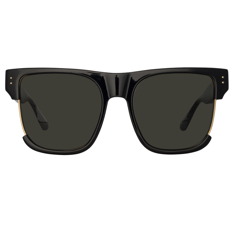 Linda Farrow Lomas D-Frame Sunglasses in Black C1 58