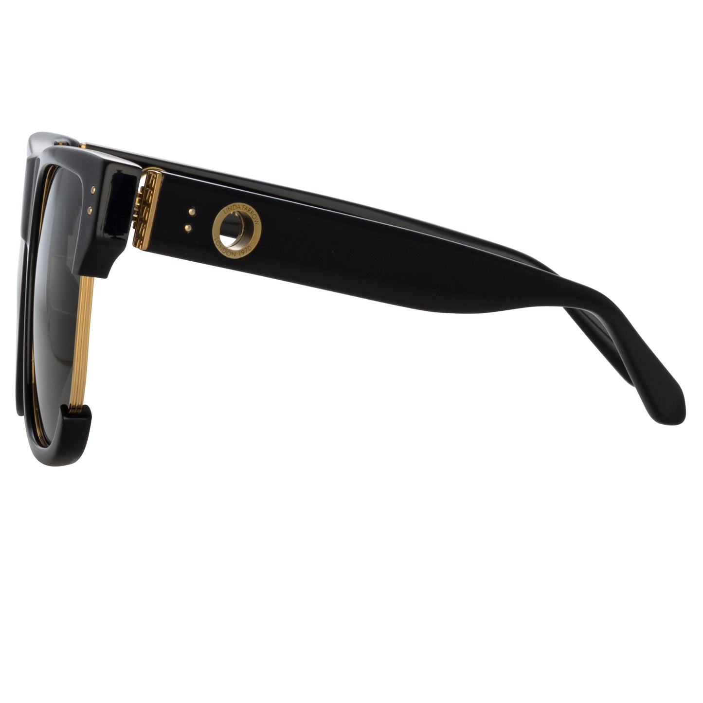 Linda Farrow Lomas D-Frame Sunglasses in Black C1 58