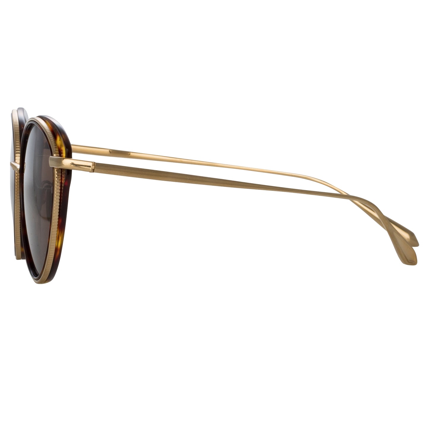 Linda Farrow Song Cat Eye Sunglasses in Light Gold and Tortoiseshell C2 59