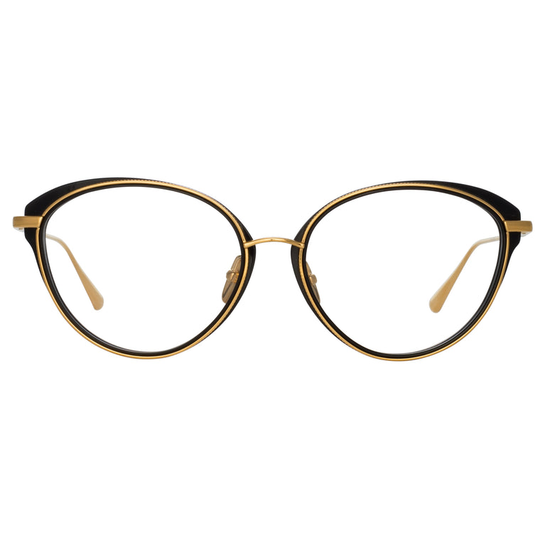Linda Farrow Song Cat Eye Optical Frame in Yellow Gold C4 59