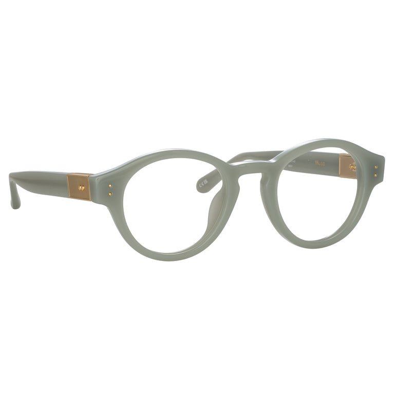 Linda Farrow Musa Oval Optical Frame in Steel C3 47