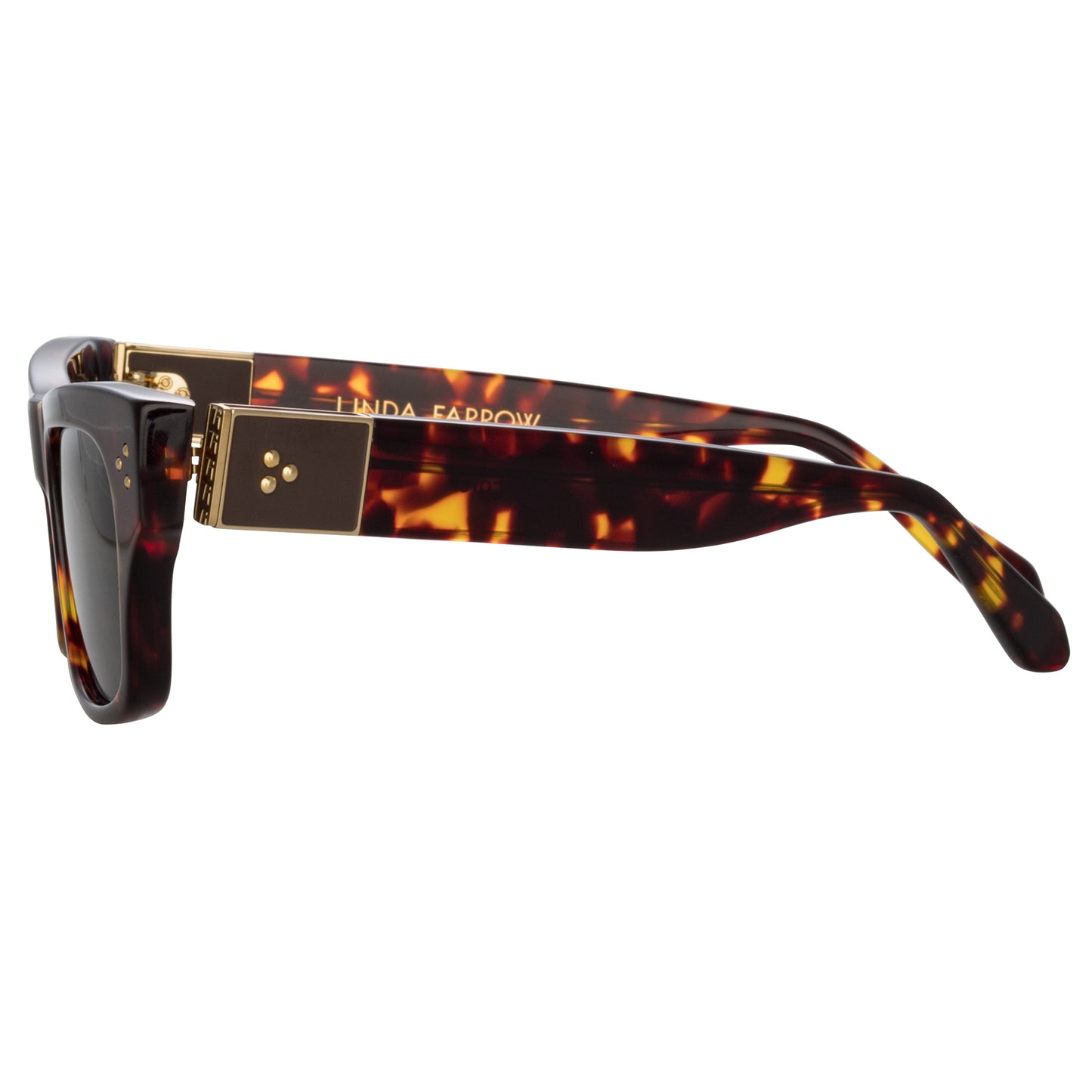 Linda Farrow Falck Rectangular Sunglasses in Tortoiseshell C2 51