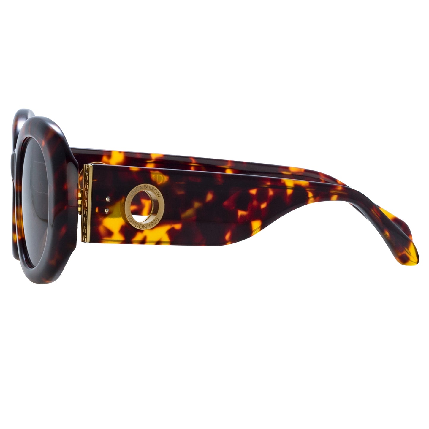 Linda Farrow Lina Oval Sunglasses in Tortoiseshell C2 55