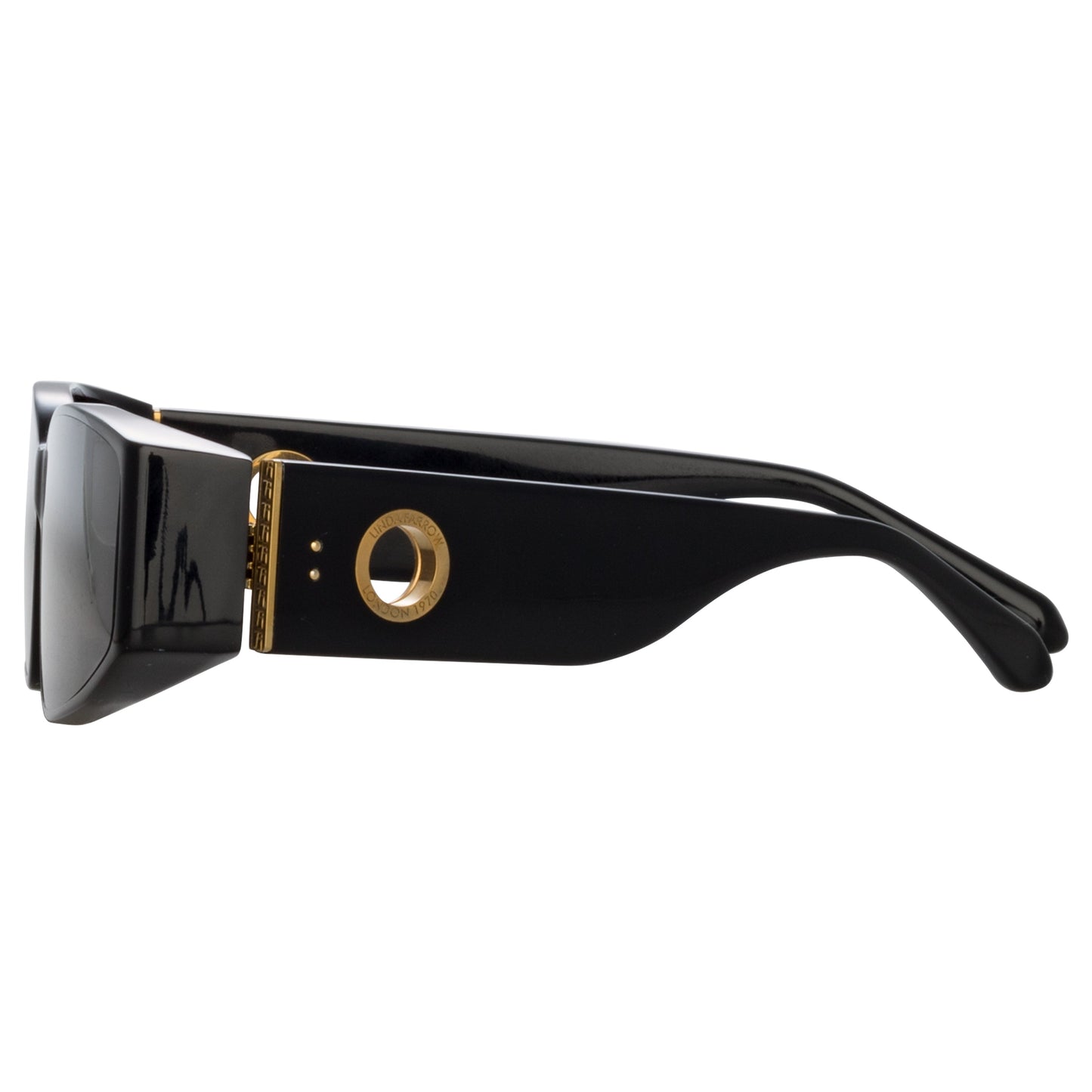 Linda Farrow Alexis Angular Sunglasses in Black C1