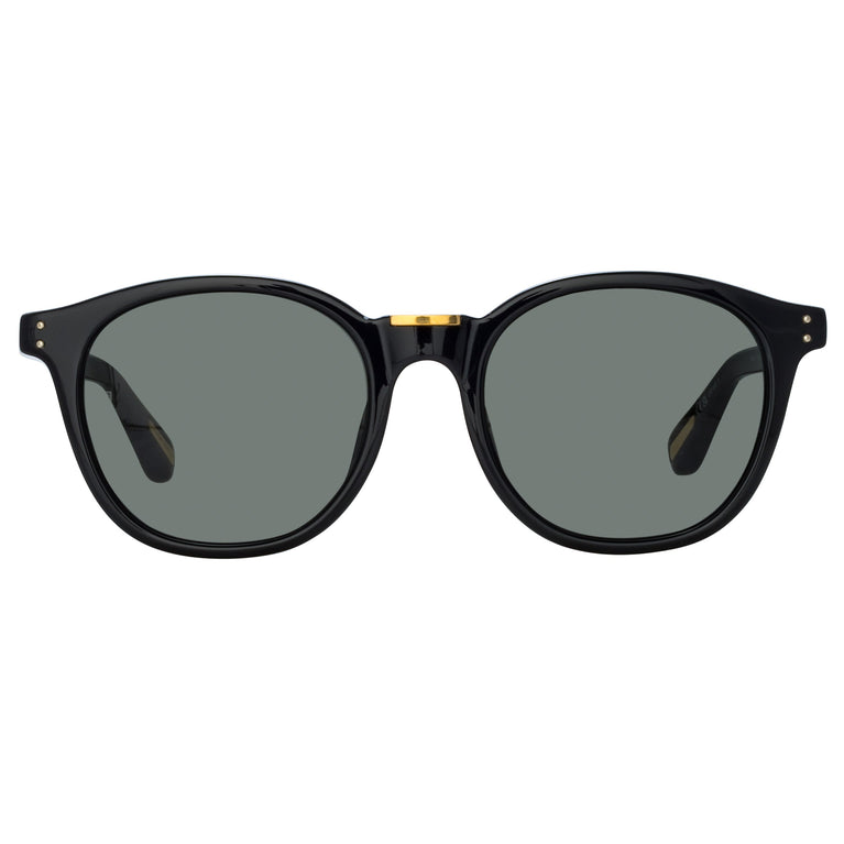 Linda Farrow Men's Powell D-Frame Sunglasses in Black C4 51