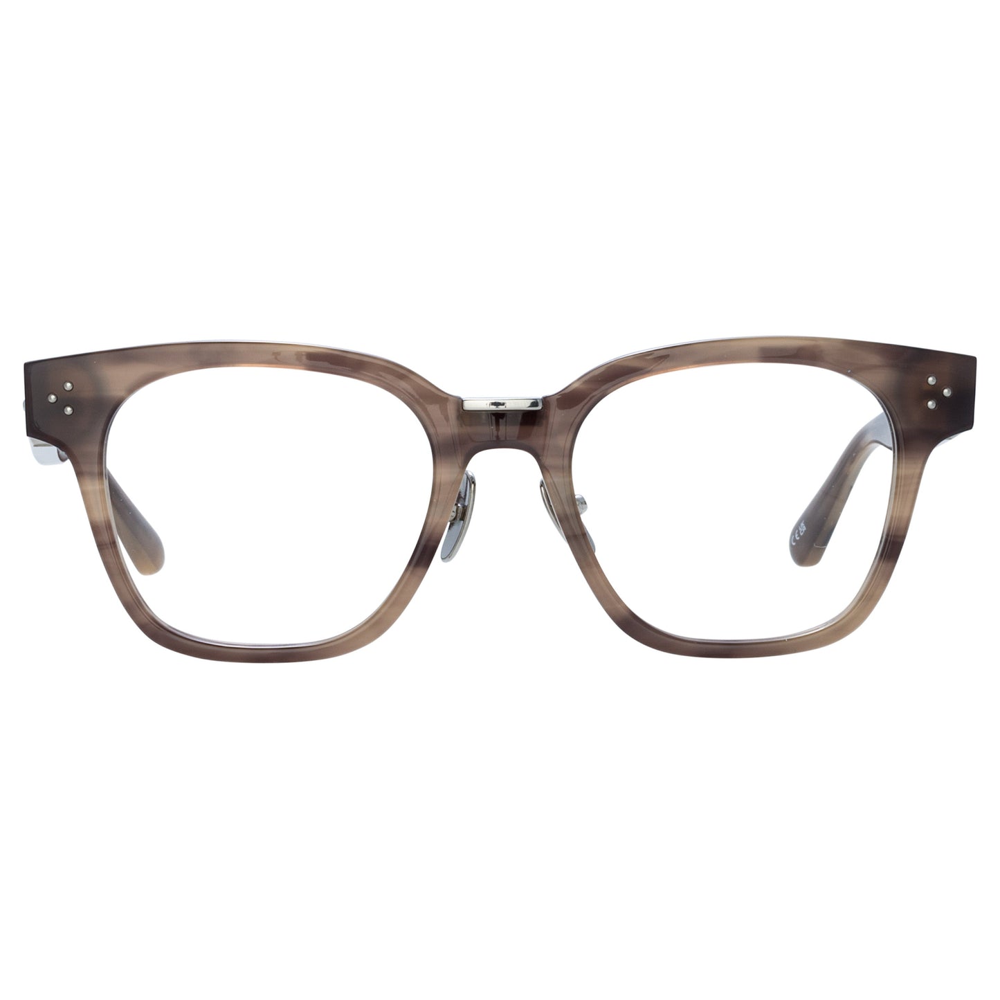 Linda Farrow Sanchez Optical D-Frame in Grey Horn C3 52